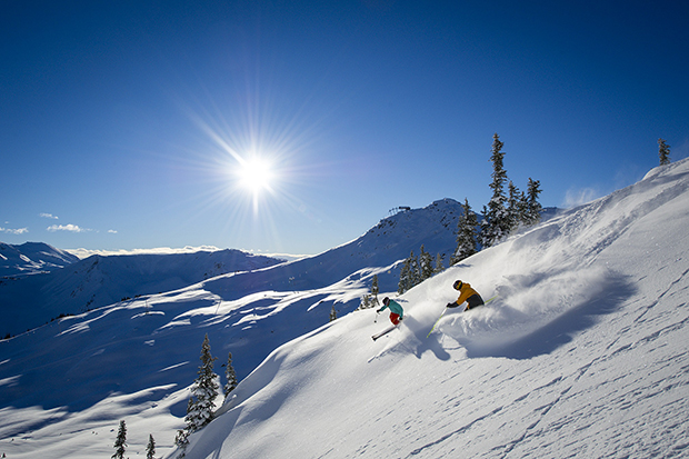 Jonathan Hadley and Logan Pehota on Whistler Mountain.