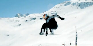 スイスの氷河パークで元気にラストラップを楽しむアンナ・ガッサー