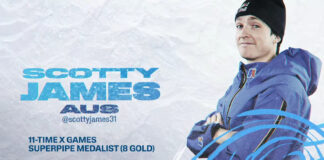 スコッティ・ジェームス、X GAMESスーパーパイプで5度目の金メダル獲得!