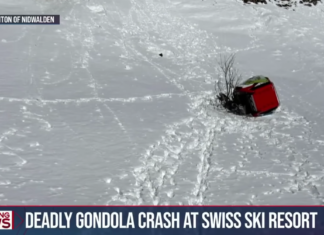 スイスのスキー場でゴンドラ落下事故 単独乗車の女性が死亡、原因は調査中